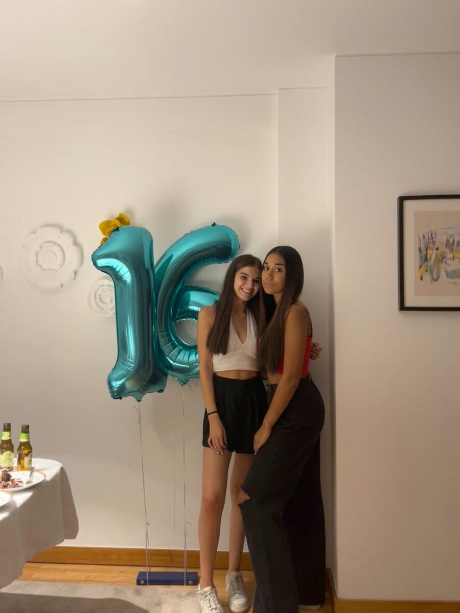 Teal Blue 40 Inch Mylar Foil Number 6 Balloon, Birthday Digital Balloons for 6 16 Boy Girl Party Decorations Supplies,Teal Blue Big Helium Balloon Numbers for 26 36 46 60 Men Women Anniversary