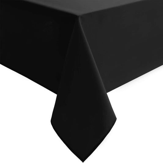 Hiasan Black Square Tablecloth - Waterproof and Spillproof Washable Fabric Table Cloth for Dining Room Kitchen, 60 x 60 Inch