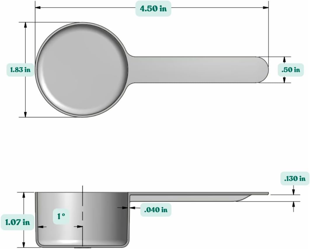 39 mL (8 Teaspoon | 1.32 Oz. | 2.63 Tablespoon) Long Handle Scoop for Measuring Coffee, Pet Food, Grains, Protein, Spices and Other Dry Goods (Pack of 10)