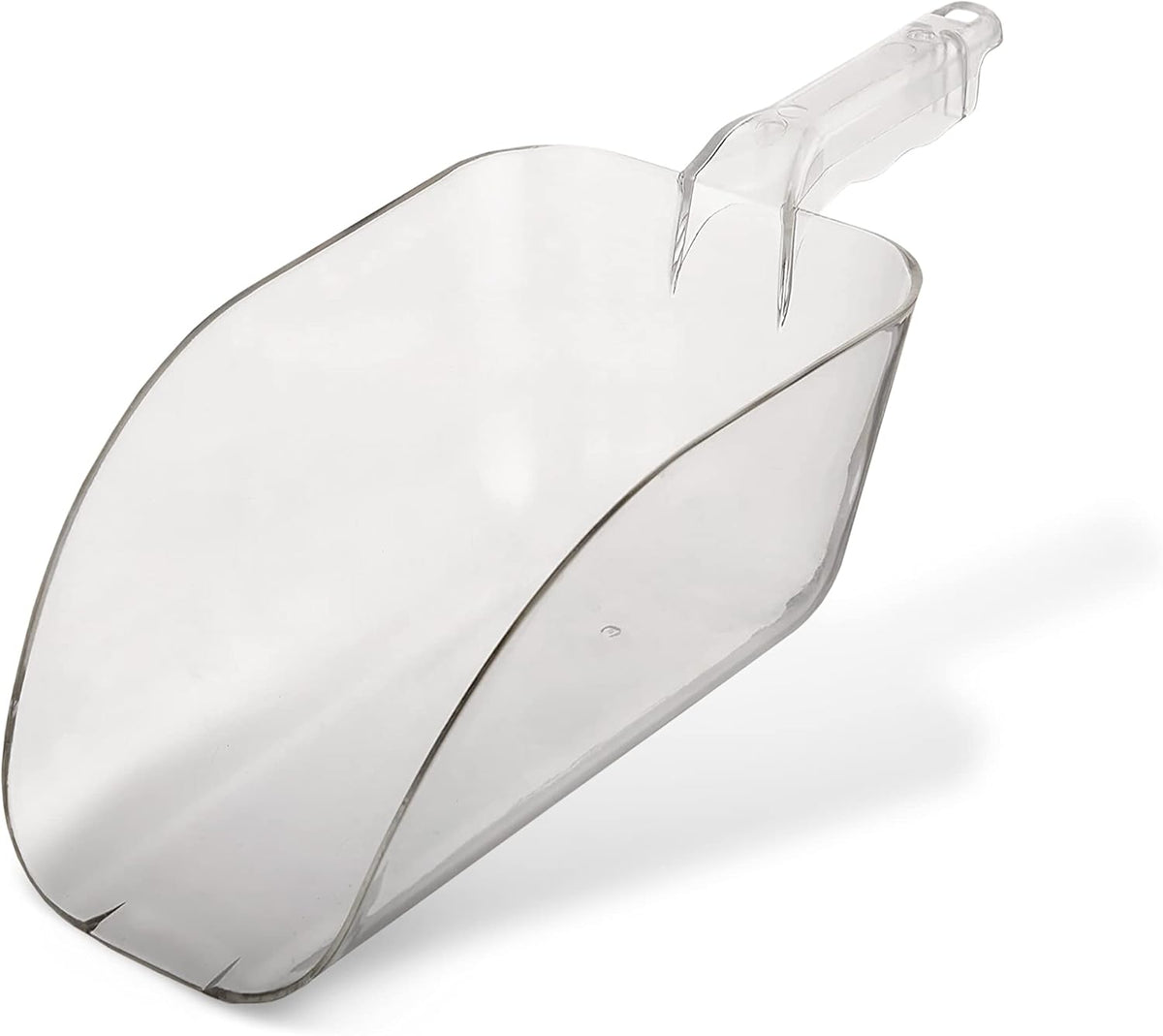 APQ Ice Scooper 64 oz. Clear Plastic Scooper for Food Service Applications Flat Bottom Scooper Freezer Ice Machine Restaurants Kitchen Buffet Party Candy Popcorn Heavy Duty Long Lasting