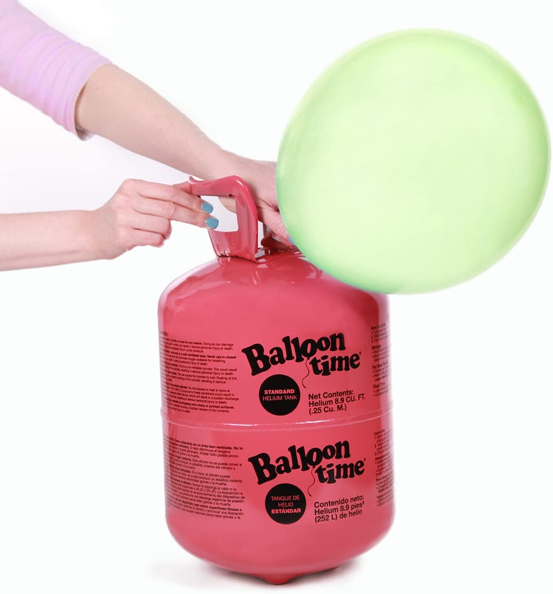 Helium Tank for Balloons At Home, 14.9 Cu Ft Helium Balloon Pump Kit with 50 Assorted Latex Balloons, White Curling Ribbon and Wholesalehome Balloon Tie Tool, 2 Pack