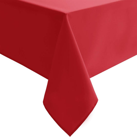 Hiasan Red Tablecloth Rectangle - Wrinkle Resistant and Waterproof Dining Room Washable Christmas Table Cloth, Polyester, 30 x 60 Inch