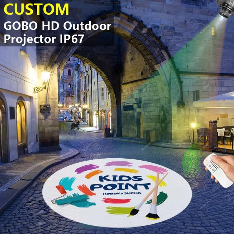 GOBO Projector Custom Logo Projector Lights for Store Business or Outdoor Wall Street Waterproof Ip67 HD Led for Shop Advertising and Wedding (35W)