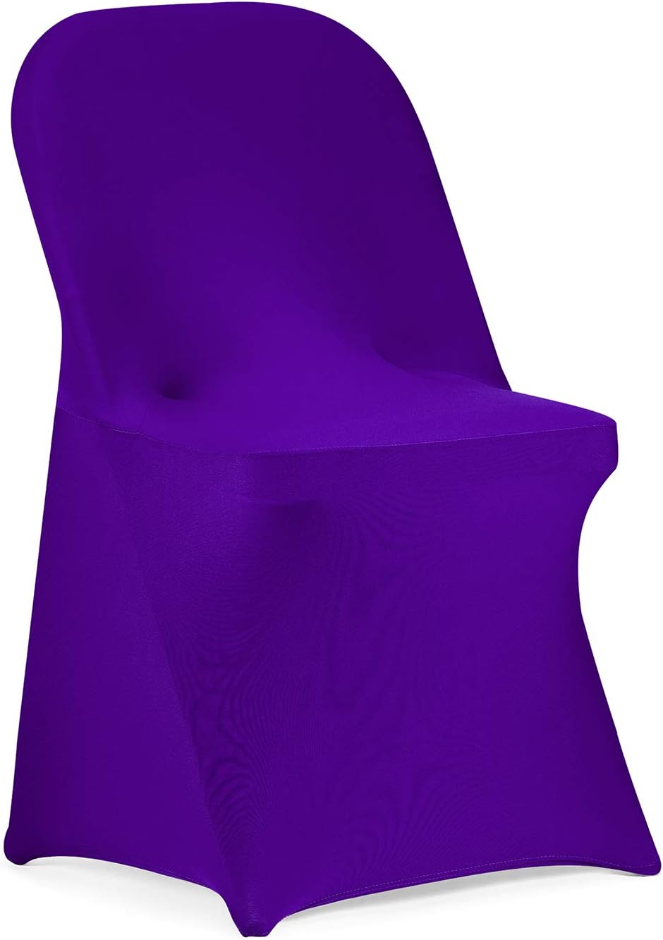 Peomeise Stretch Spandex Folding Chair Cover for Wedding Party Dining Banquet Event (Purple,6pcs)