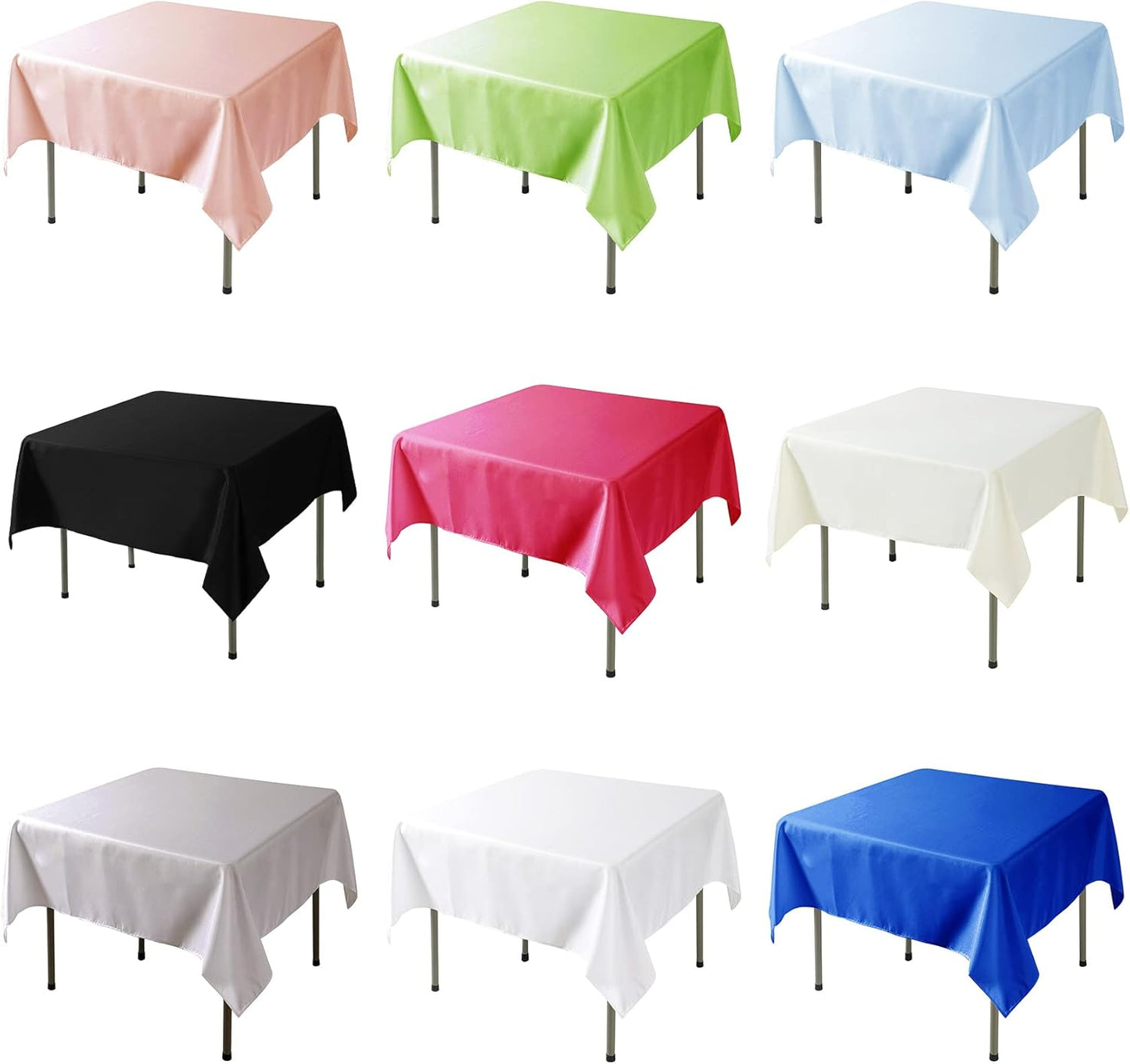 Fokitut 2 Pack Waterproof Square Tablecloth, 90x90 Inch, Stain Resistant and Wrinkle Polyester Table Cloth, Fabric Table Cover for Kitchen Dining, Wedding, Party, Holiday Dinner-Dusty Pink