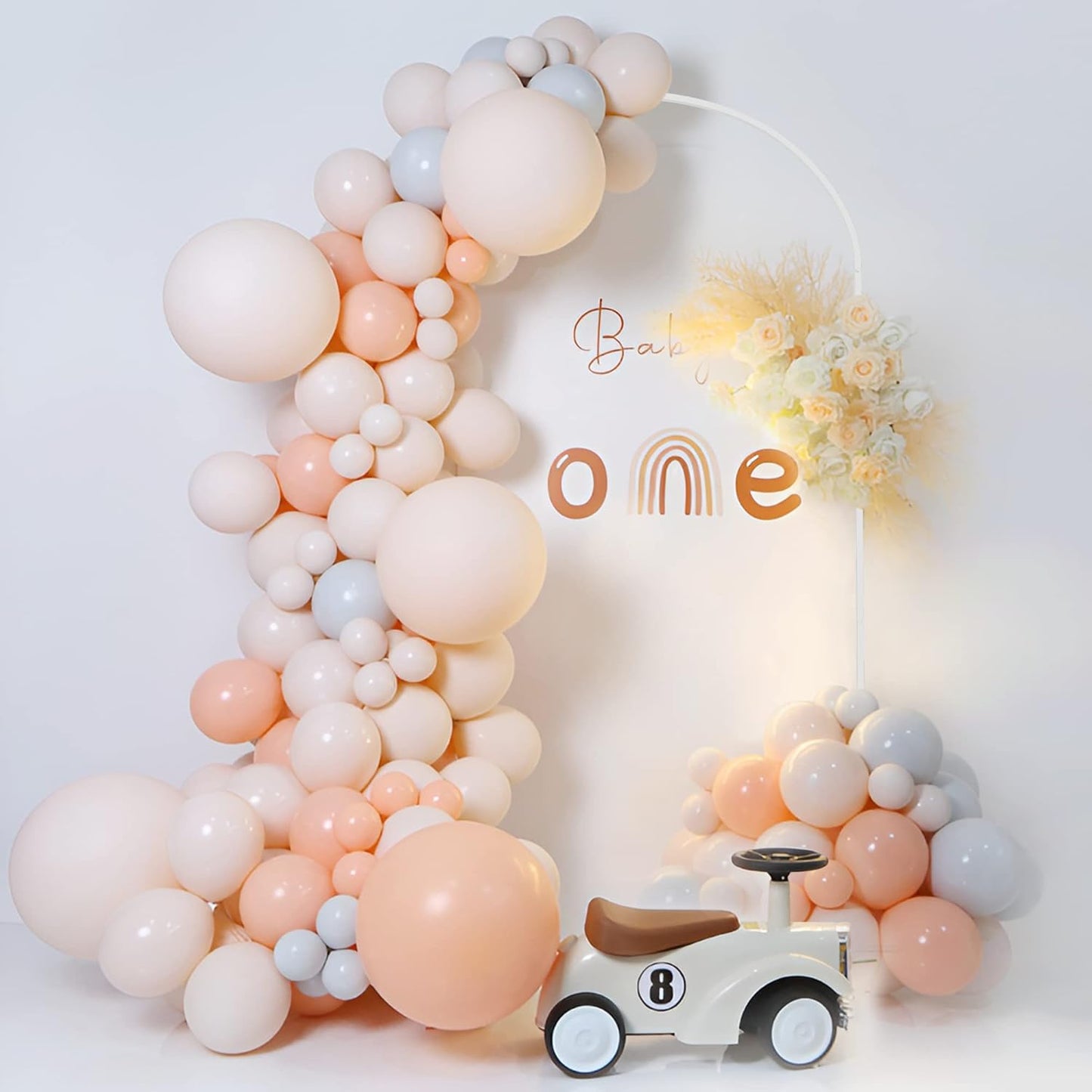 Putros 6FTx2.6FT White Metal Wedding Arch Balloon Backdrop Stand Arched Frame for Ceremony Birthday Party Anniversary Bridal Graduation Decoration