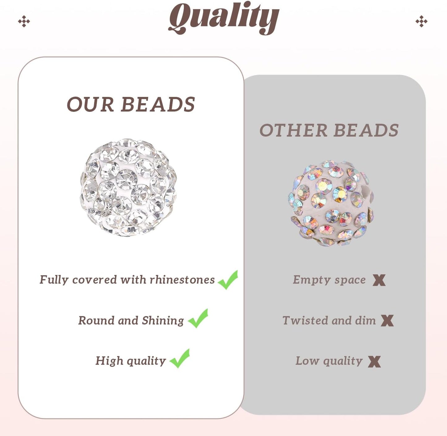 160pcs 10mm Rhinestone Beads for Jewelry Making, Black Shiny Round Disco Ball Beads Bulk, Sparkle Crystal Clay Christmas for Bracelet Baseball Necklace Earring Crafting and DIY