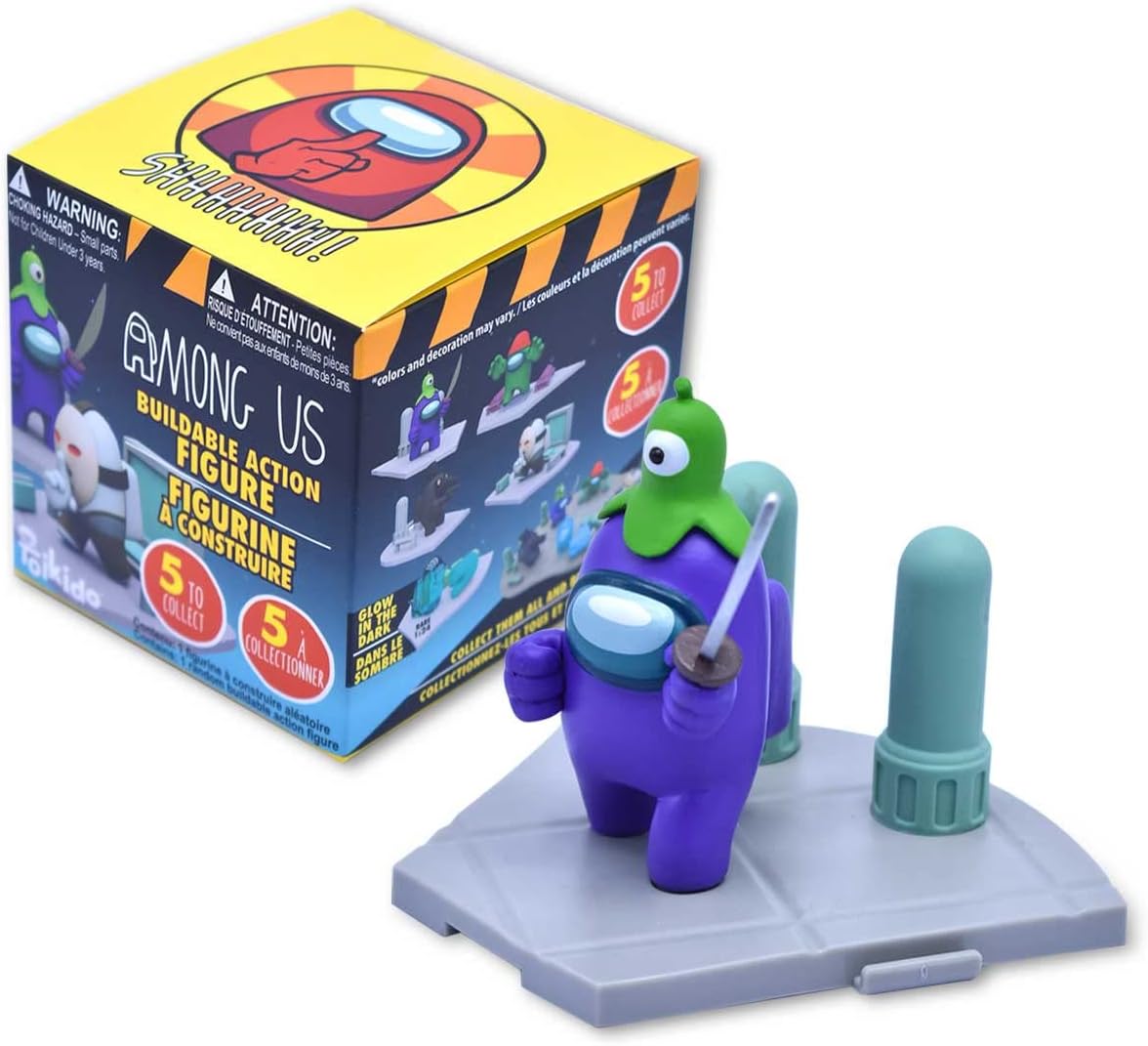 Just Toys LLC Among US 4″ Craftable Buildable Action Figure – Blind‑Bag Collectible (1‑in‑24 Glow‑in‑The‑Dark Rare)