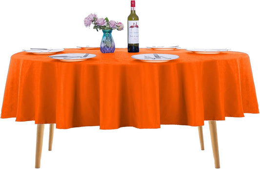 Ascoza 2pack 70 Inch Orange Round Tablecloth in Washable Polyester Fabric for Wedding/Banquet/Restaurant/Parties
