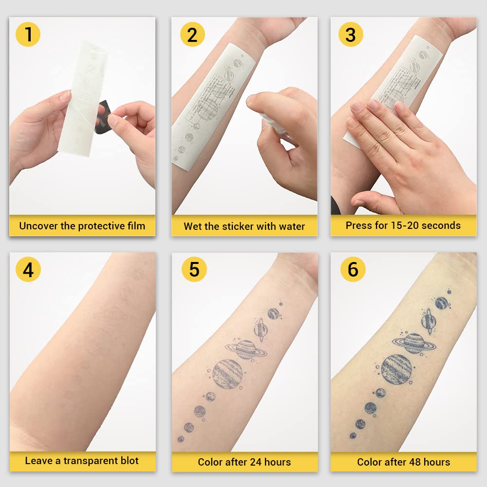 INKARTLINK Tattoo Tech, 2 Sheets Large Semi Permanent Tattoo, Adult Art Design Temporary Tattoos, Lasts 1-2 Weeks, Waterproof, Realistic Look, No Adhesive, No Reflection (Flower and Arrow Design)