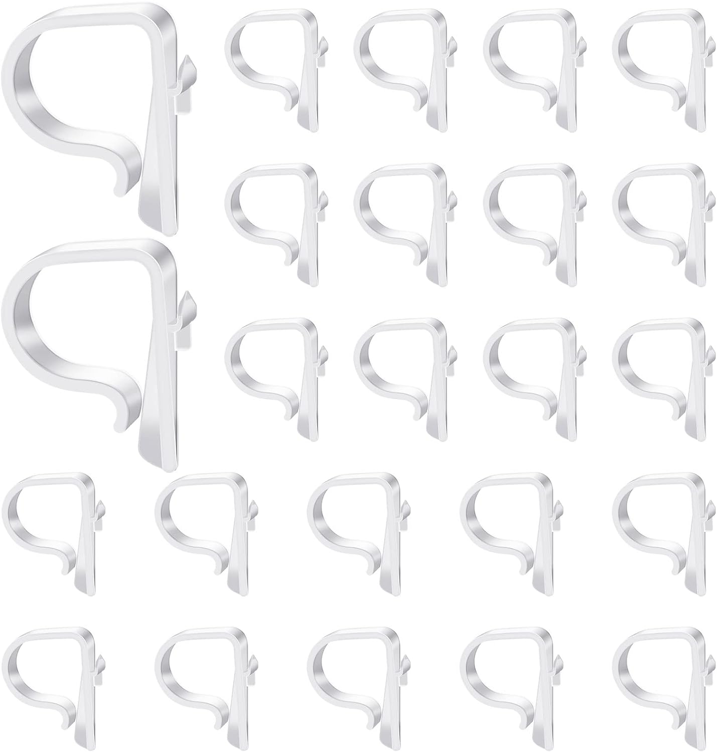 Yookeer 24 Pieces Church Pew Clips Heavy Duty Plastic Hooks Tablecloth Chair Table Clips Translucent White Holders for Wedding Ceremony Church Aisle Railing Bow Decorations