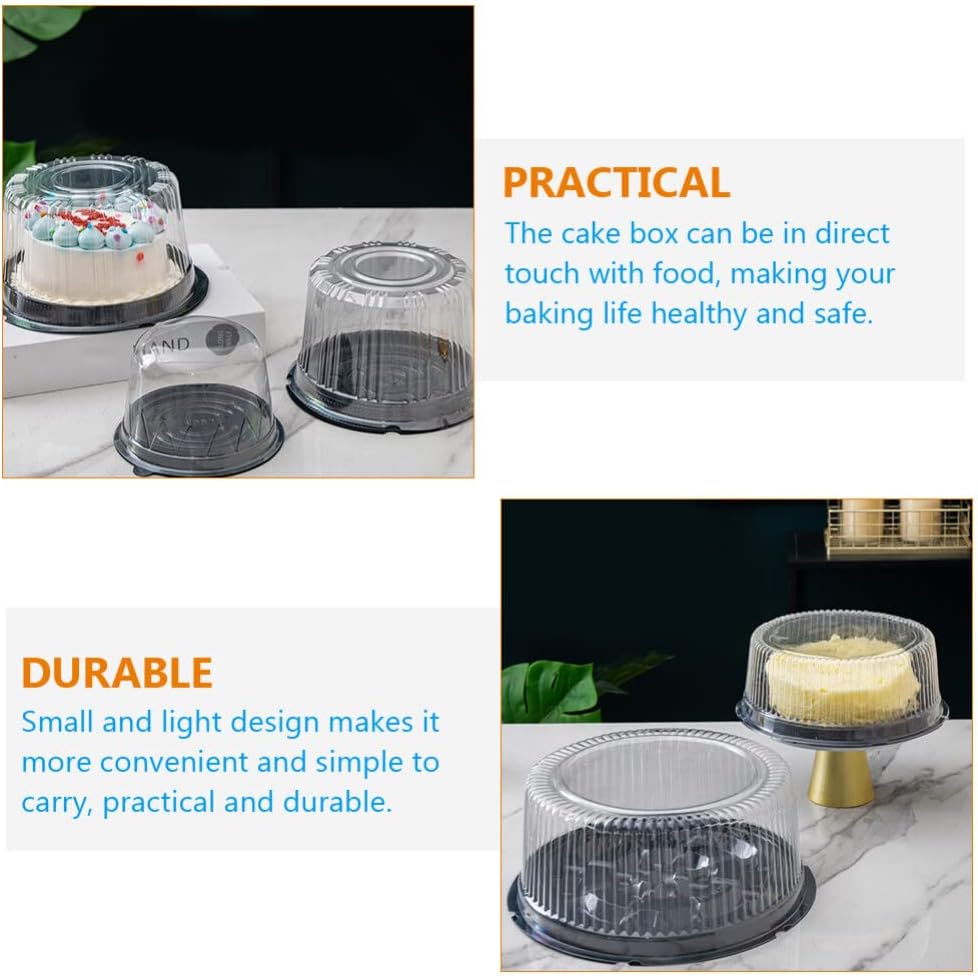 10-Pack Round Cake Stand & Dome - Clear Plastic Cupcake Stand, Cake Carrier & Box