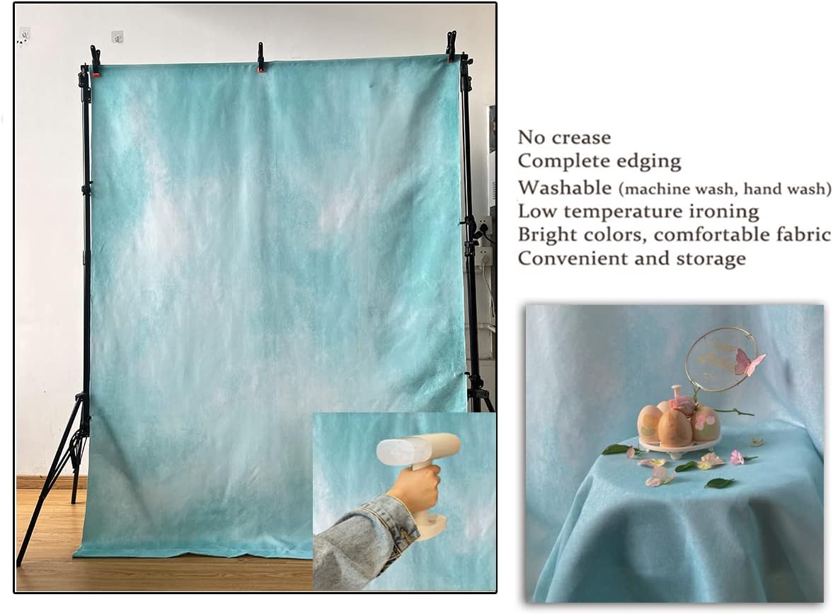 5x7ft Aqua Abstract Solid Photography Backdrops Gradient Portrait Photo Booth Background for Photographyer