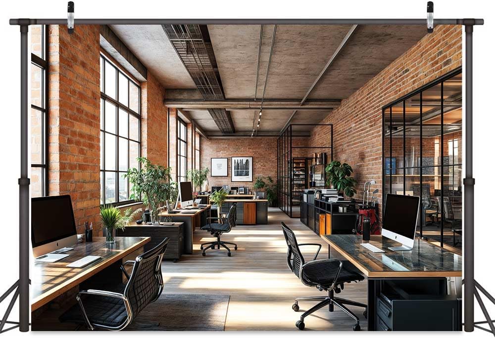 4X4ft Office Video Photo Backdrop Photography Background for Recording Conference, Zoom Home Podcast Backdrops Photo Booth Prop Decorations Wall Decor Tablecloth