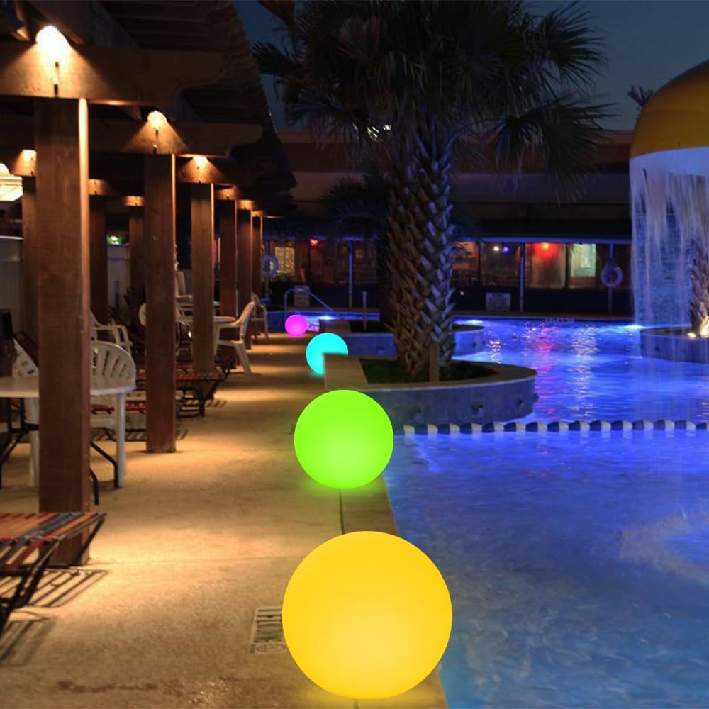 16-inch LED Globe Orb Light, Rechargeable Glowing Ball Light w/Remote, Dimmable RGB Color Changing Glowing Orb for Kid Adult, Waterproof Light Up Ball Night Light Mood Lamp for Home Garden Patio Party