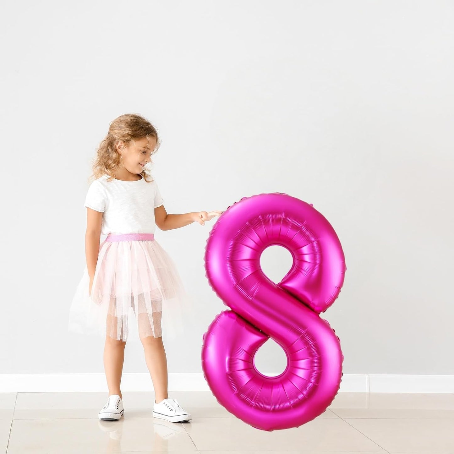 Hot Pink 4 Balloon,40 Inch Number 4 Balloon,4 Birthday Balloon Decorations, Foil Mylar Helium 4 Balloon Number for Birthday Party Decorations