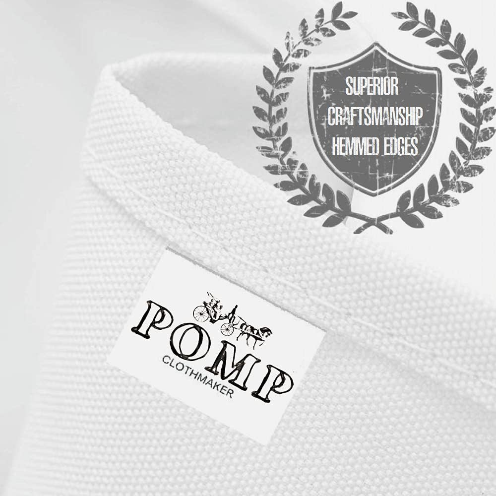 Pomp Pure White 60" x126" Poplin Polyester Tablecloth (2 Pack) | Wrinkle + Stain Resistant Easy Care Premium Fabric | Fits 8FT Rectangle Table