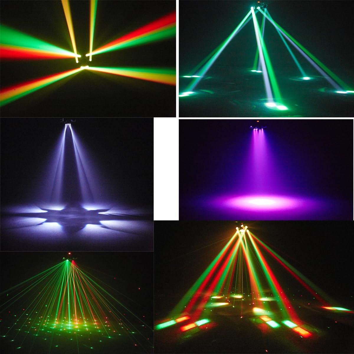 Moving Head Dj Lights for Parties, Stage Light 6-in-1 LED RGBW 6 Arms DJ Lights for Parties Support DMX-512 & Sound Activated, Stage Light for Party Disco KTV Wedding Club