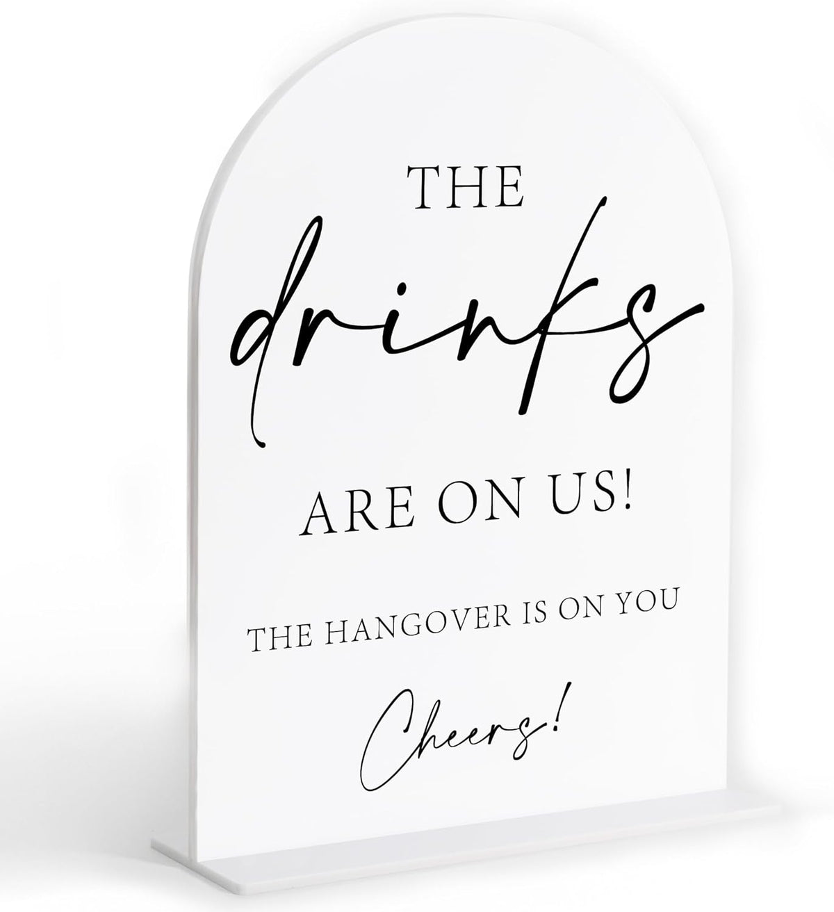 Wedding Bar Sign, White Arch Acrylic Sign, Wedding Signs for Ceremony and Reception, Bridal Shower Decor, Engagement Party Decor, Centerpiece Table Decorations Party for Bride and Groom-14