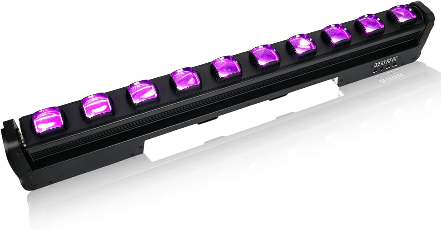Betopper 10x15w RGBW Moving Beam LED Light Bar,10 Eye Stage Light Strobe Beam Like Spider RGBW 4IN1 DMX 512 & Sound Activated DJ Lighting for Theater KTV Club Ball Disco Event L1015(1)