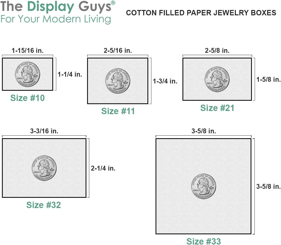 TheDisplayGuys - 25-Pack #53 Kraft Paper Cardboard Gift Boxes/Jewelry Cases w. Cotton Padding & Lid - Kraft Brown - (5.4" x 3.9" x 1.0")
