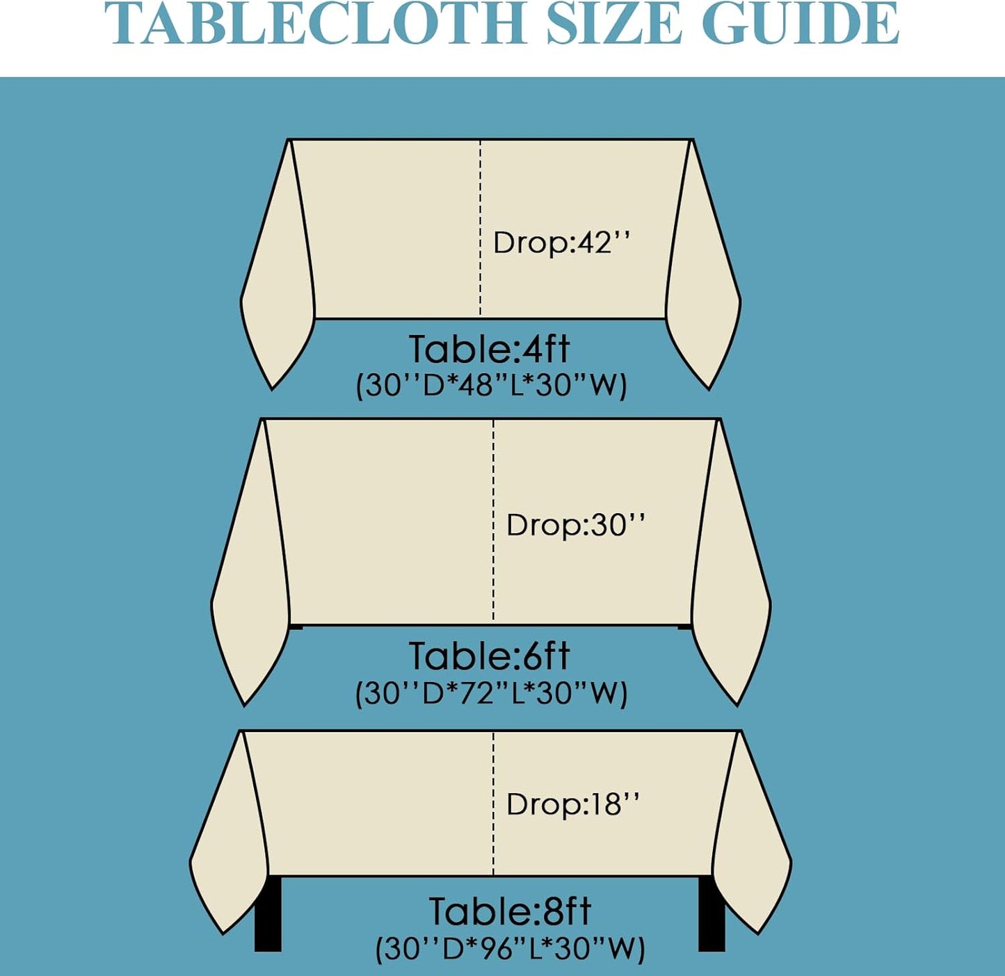 VidaFete Tablecloth 90 * 132inch Rectangle Table Cloth Polyester, Stain Wrinkle Resistant Polyester Dining Table Cover for Kitchen Dinning Party Wedding Rectangular Tabletop Buffet Decoration(Ivory)