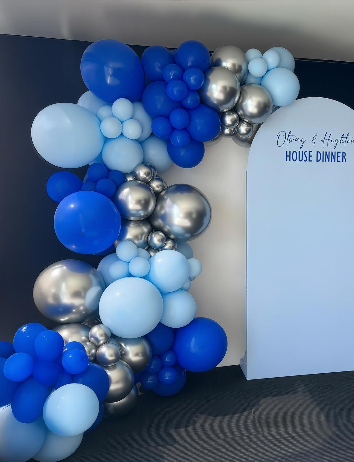 Royal Blue and Silver Balloons - Pastel Royal Blue Balloons Set Metallic Silver Balloon Glitter Silver Confetti Latex Balloon for Birthday Baby Showers Wedding Nautical Party Decorations