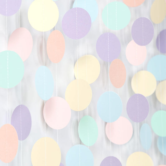 Pastel Rainbow Birthday Party-Decorations Streamers - 52FT Yellow Blue Mint Pink Purple Hanging Paper Garland Banner,Birthday Baby Bridal Shower Bachelorette Engagement Supplies Backdrop Decor Hugtmr