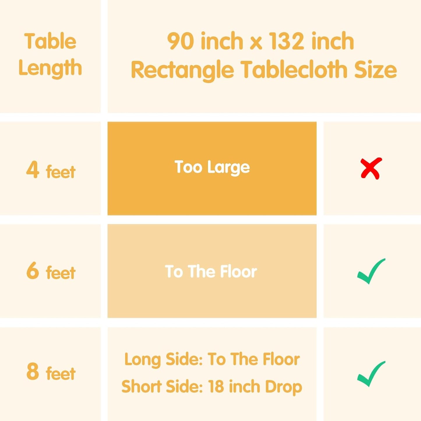 BRILLMAX 6 Pack Ivory Tablecloths for 6 Foot Rectangle Tables 90 x 132 Inch - 6ft Rectangular Bulk Linen Polyester Fabric Washable Cloth Cover for Wedding Reception Banquet Birthday Party