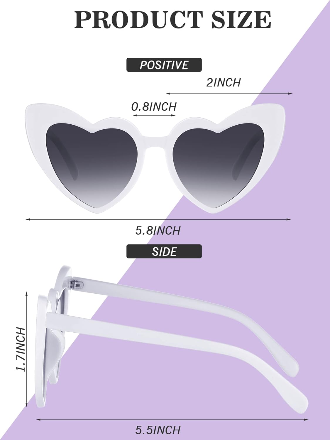 Flutesan 20 Pairs Retro Heart Sunglasses Vintage Cat Eye Heart Glasses Women Bachelorette Bride Sunglasses Bulk