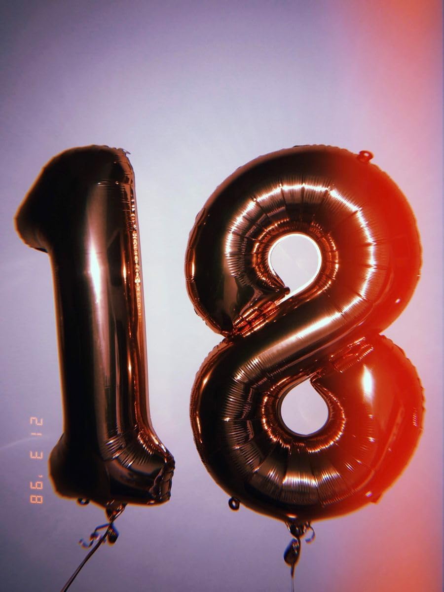 40 Inch Dark Brown Large Number 4 Balloons, Giant Foil Number Four 14 24 34 40 44 Balloons, Coffee Brown Mylar Big Balloon for Anniversary Graduation Decorations