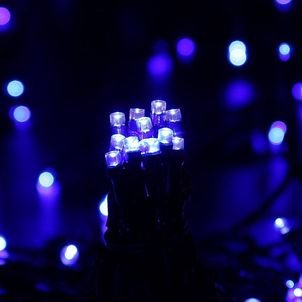 Toodour Solar Christmas Lights, 72ft 200 LED 8 Modes Outdoor Christmas String Lights, Waterproof Solar String Light for Xmas Tree, Fence, Holiday, Party, Balcony, Outdoo Xmas Decorations - Blue