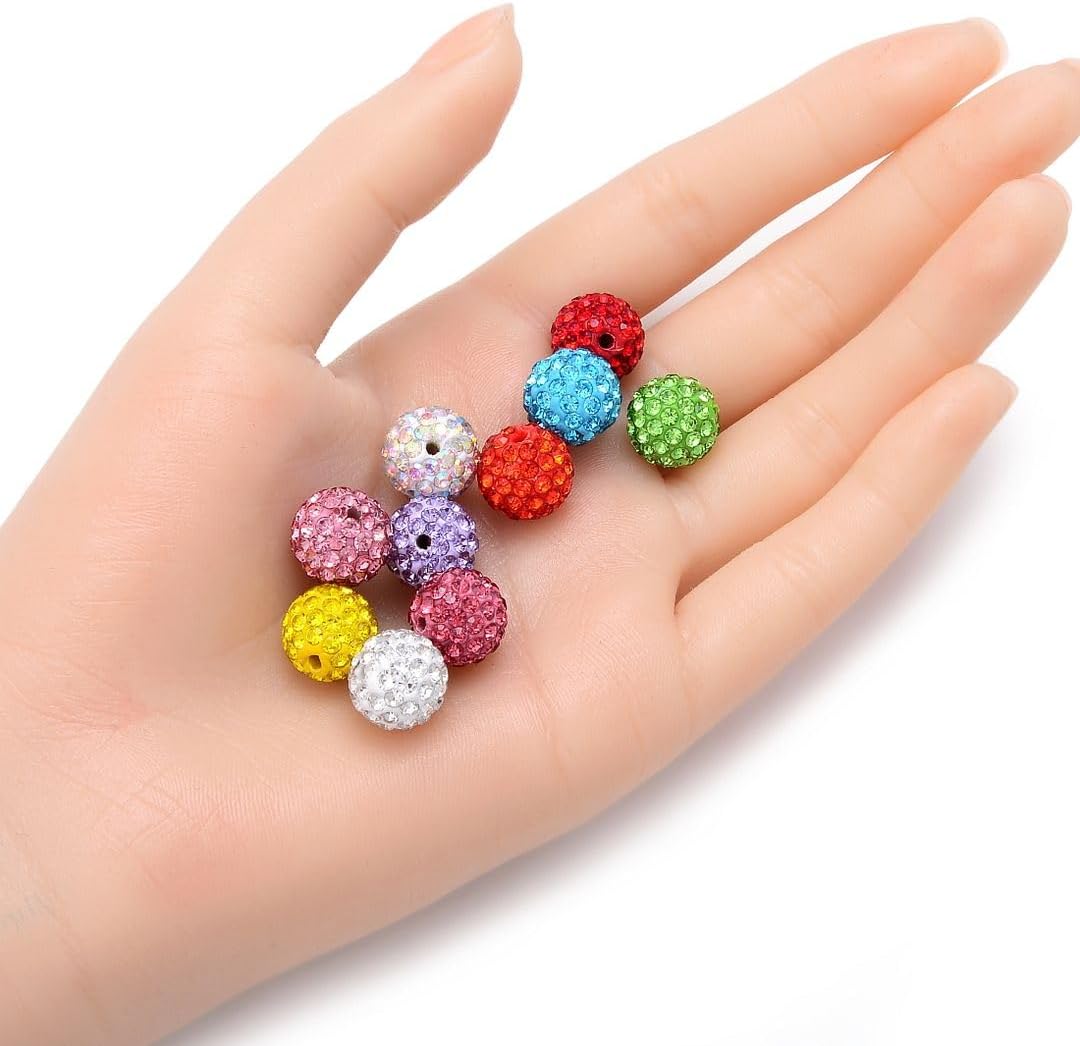 25pcs Adabele Grade A Suncatcher Crystal Rhinestone Pave Loose Beads 12mm Citrine Yellow Polymer Clay Disco Ball Spacers Compatible with Shamballa All Craft Jewelry Making DB12-29
