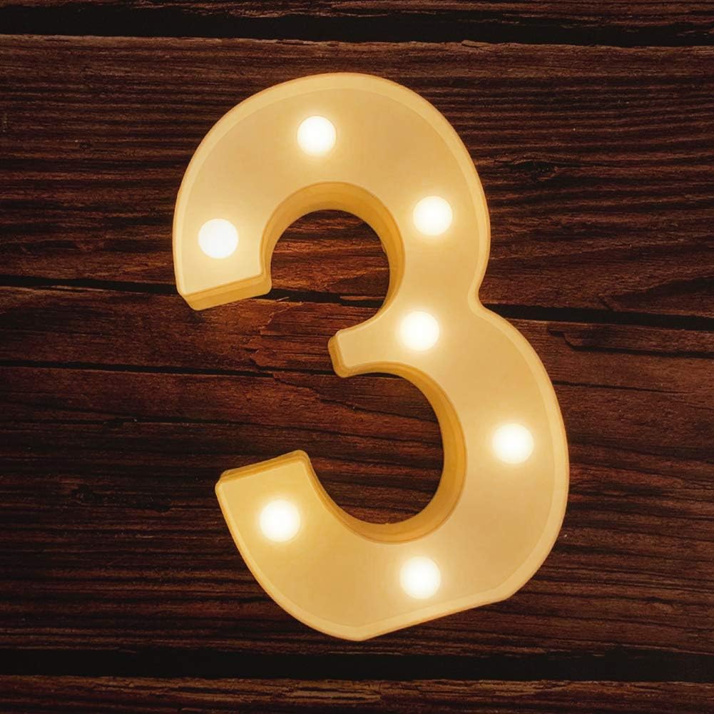MUMUXI Marquee Light Up Letters | Large Light Up Numbers | Battery Powered and Bright with Every Letter of The Alphabet | for Wedding, Birthday, Party, Celebration, Christmas or Home Decoration (3)