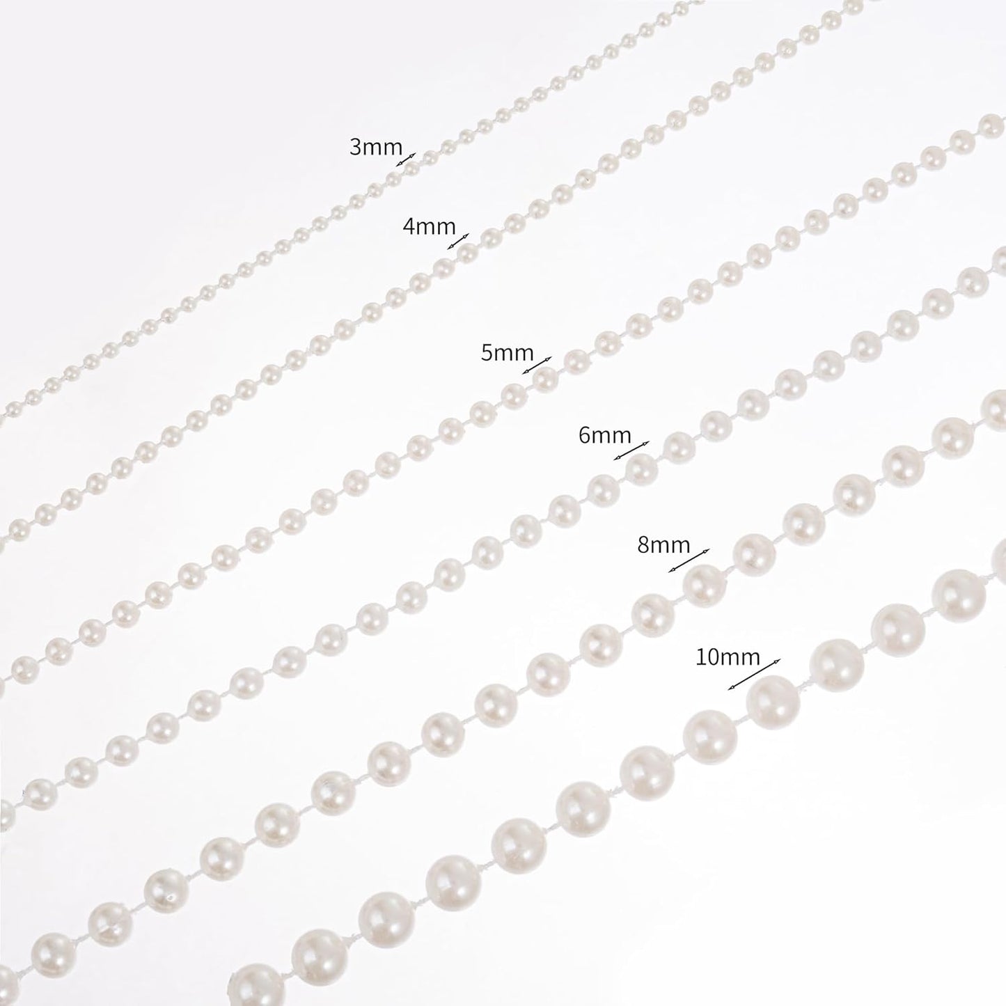 4mm Crafts Faux Pearl Beads Garland Pearl Bead Roll Strand of Pearls to Decorate Floral Centerpieces Wedding Party Favor Christmas Tree(131 Feet Gold)