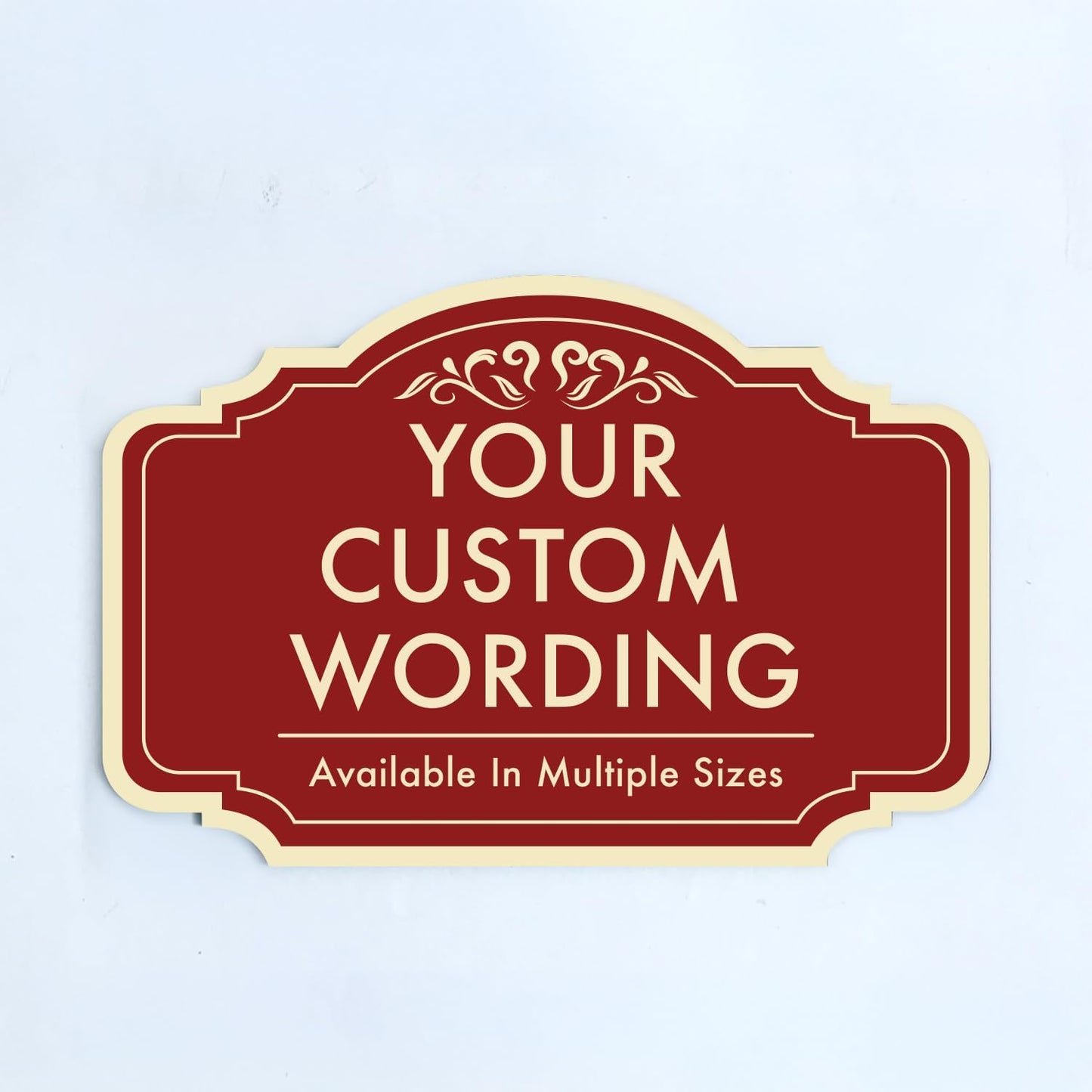 Custom Red Decorative Outdoor Metal Sign, Personalized Aluminum Design 2 Red Brick 12x8 In