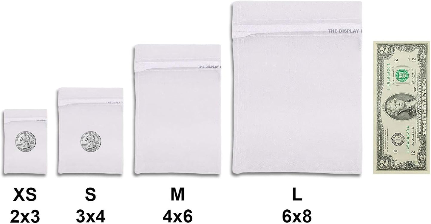 TheDisplayGuys 48-Pack 6x8 White Sheer Organza Gift Bags with Drawstring, Jewelry Candy Treat Wedding Party Favors Mesh Pouch