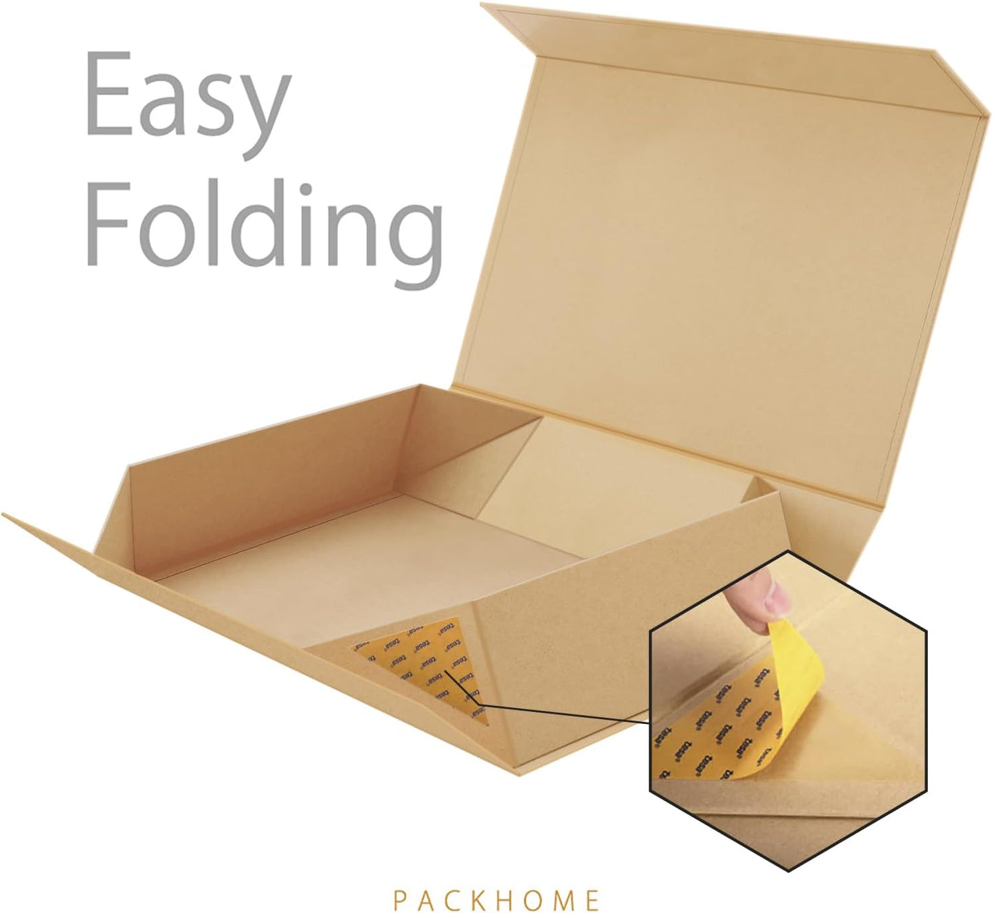PACKHOME 6 Extra Large Gift Boxes 17.5x11.3x4.3 Inches, Sturdy Shirt Boxes with Magnetic Lids for Clothes and Large Gifts (Kraft)