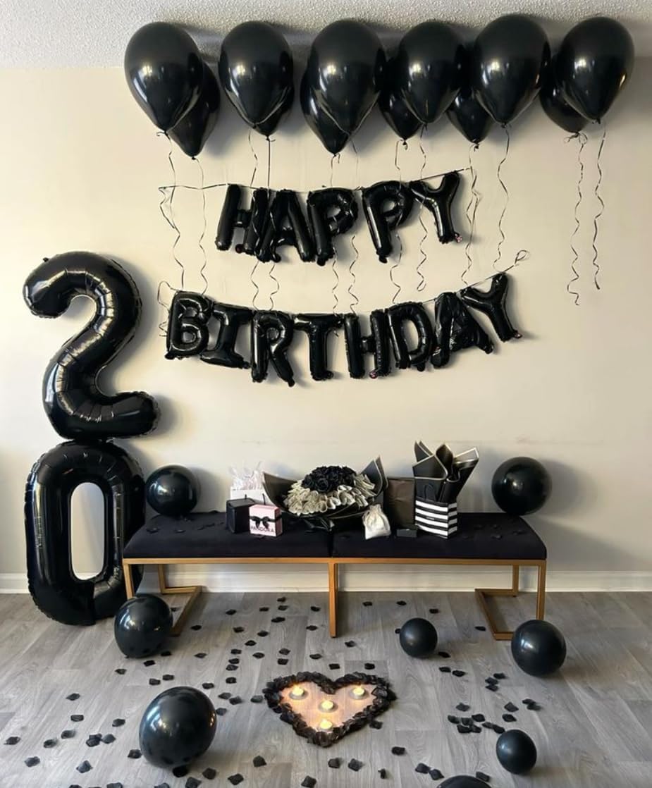 Black Number 20 Balloon 40 Inch Birthday Decorations, Number 20 Balloon Birthday Party Decorations, Anniversary Decorations Graduations Party Supplies