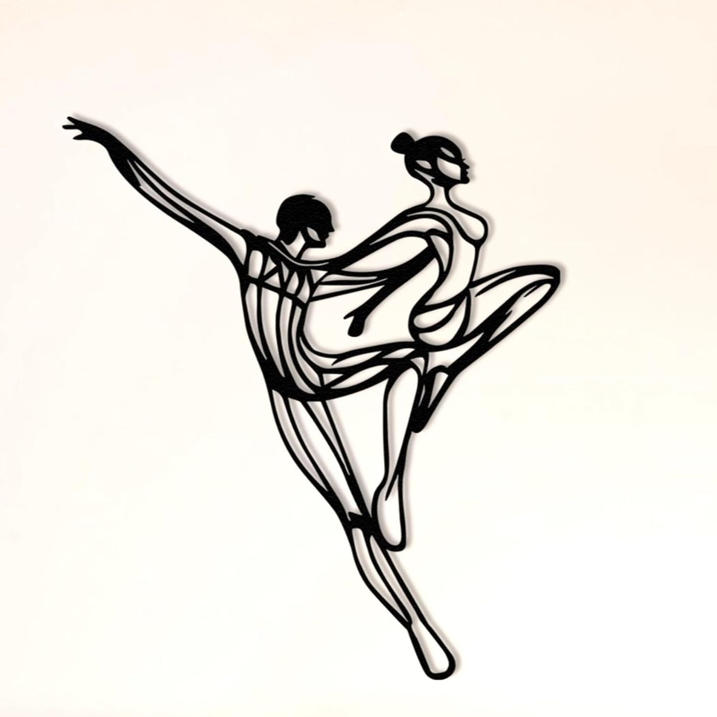 Wita Home Dancing Couple Metal Wall Art, Modern Minimalist Line Art Sculpture, Over the Bed Home Décor, Elegant Ballet-Inspired Design, Metal Wall Sculpture for Living Room, Bedroom (24x20 inches)