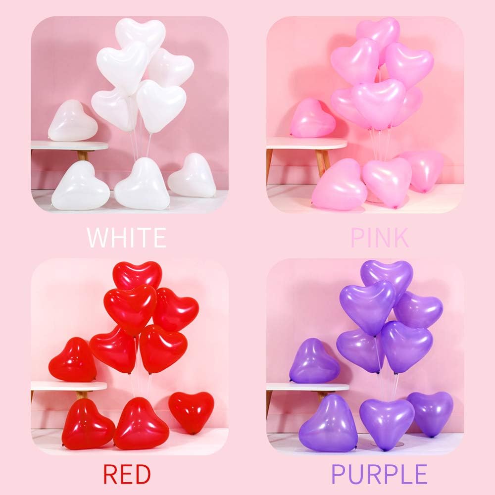 50 6-inch Red Color Heart shaped Latex Balloons for Valentines Day,Propose Marriage,Wedding Party