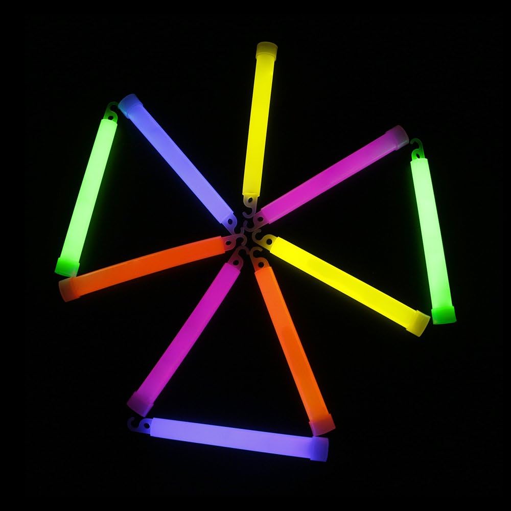 novelinks 25 Pcs 6'' Premium Glow Sticks Bulk - Ultra Bright Large Glow Necklaces Light up Glow in The Dark, Emergency Glow Sticks, Long-lasting Lighting Waterproof