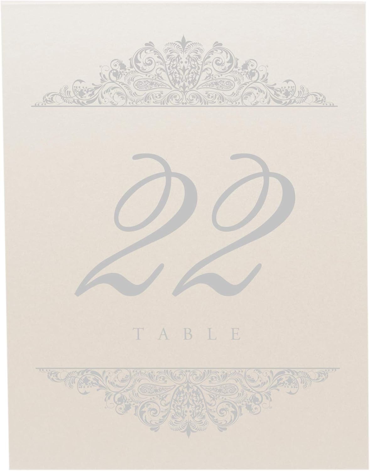 Paisley Wedding Table Numbers (Select Color/Quantity), Champagne, Silver, 1-175, Double Sided, Tent or Use in a Stand, Great for Parties & Restaurants - Made in the USA