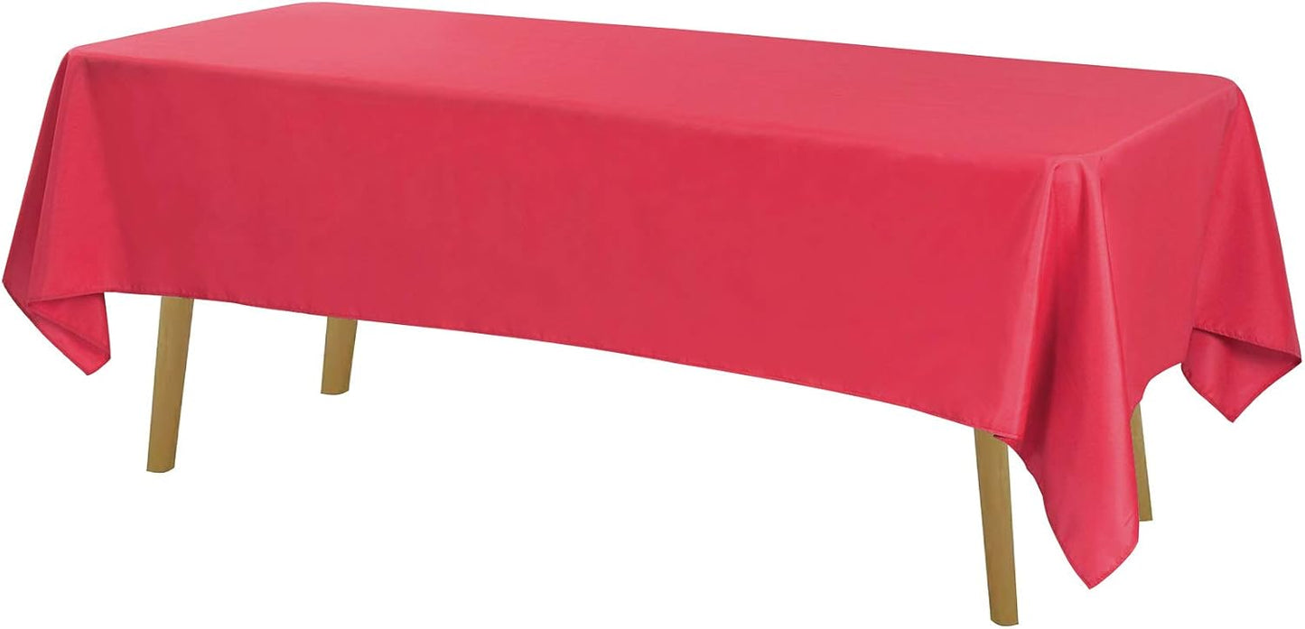 Rectangle Tablecloth 60x102 inch Washable Polyester Fabric Table Cloth for Wedding Party Dining Banquet Decoration（60x102, Red）