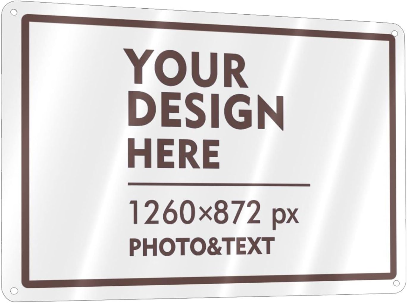 Custom Outdoor Metal Sign - Personalized Aluminum Signs for Office, Home, Business, Decor, Custom Road Signs, Rust-Proof, Brown Text Box, 12x8 Inches
