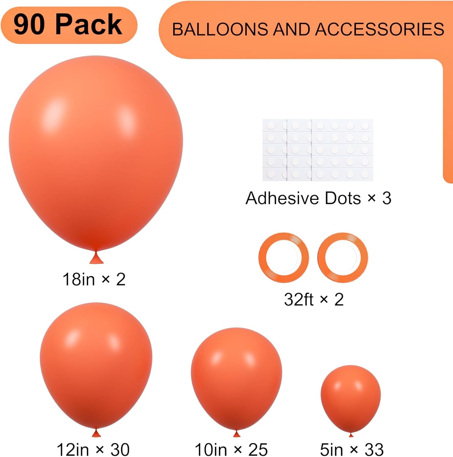 90pack Coral Red Balloons Different Size 18/12/10/5 Inch Coral Red Balloon Garland Arch Kit for Graduation, Wedding, Birthday, Princess Theme Party, Valentine's Day Party Decorations