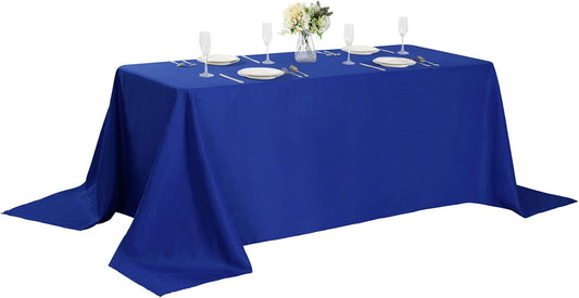 Rectangle Tablecloth 90x156 inch Washable Polyester Fabric Table Cloth for Wedding Party Dining Banquet Decoration（90x156, Royal Blue）