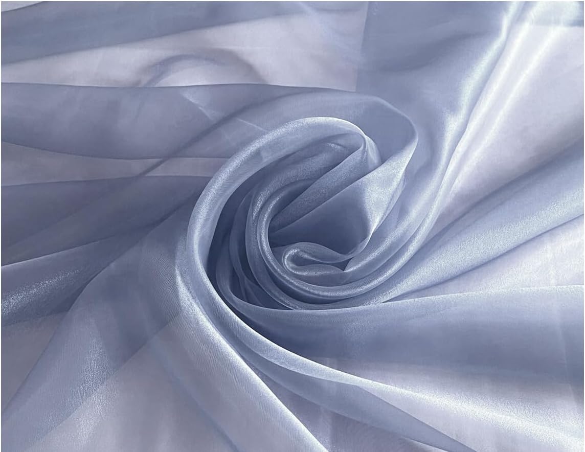 MDS Pack of 50 PCS Organza Chair Sashes Wider Dining Chair Bows Ribbon Tie Back for Wedding Party Birthday Bridal Shower Reception Event Banquet Home Chair Cover Decoration - Dusty Blue