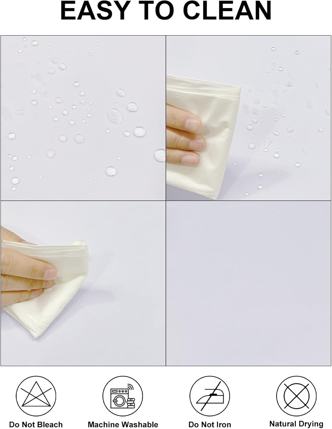 Fokitut 6 Pack Waterproof Round Tablecloth, 108 Inch, Stain Resistant and Wrinkle Polyester Table Cloth, Fabric Table Cover for Kitchen Dining, Wedding, Party, Holiday Dinner-White