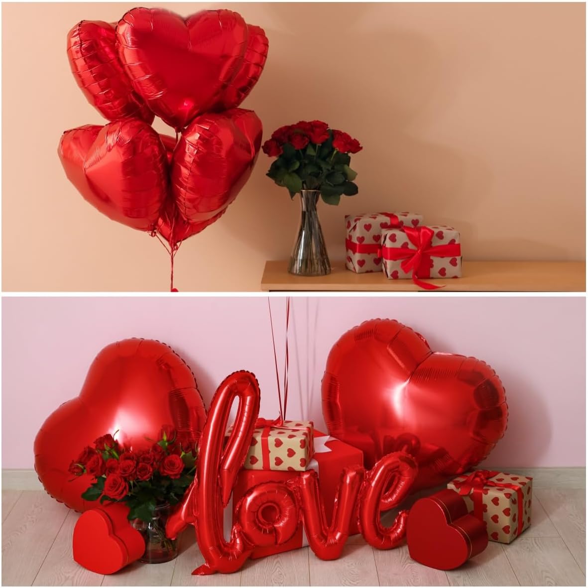 12Pcs Pink Heart Balloons,18 Inch Pink Heart Shape Balloons Love Balloons Valentine Balloons for for Valentines Day Wedding Brithday Decorations